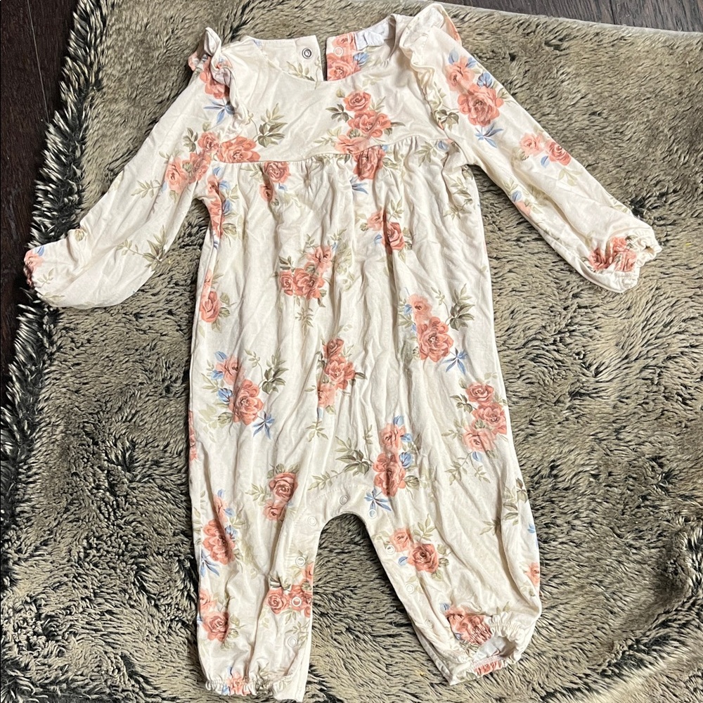 Angel Dear Cream Floral Jumpsuit